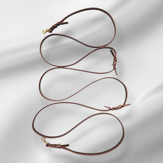 Adjustable Hands-free Saddle leather dog leash - good for dogs under 15 kilos